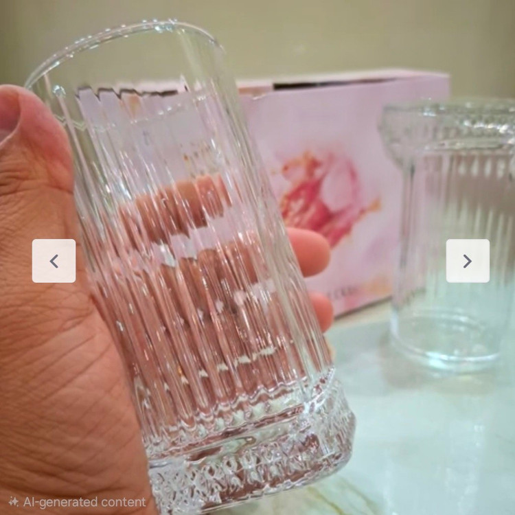 لیوان اسلو مربع لیوان شربت اسلو چهارگوش مربع طرح الیسا پاشاباغچه (دست 6 عددی)جنس درجه 1
