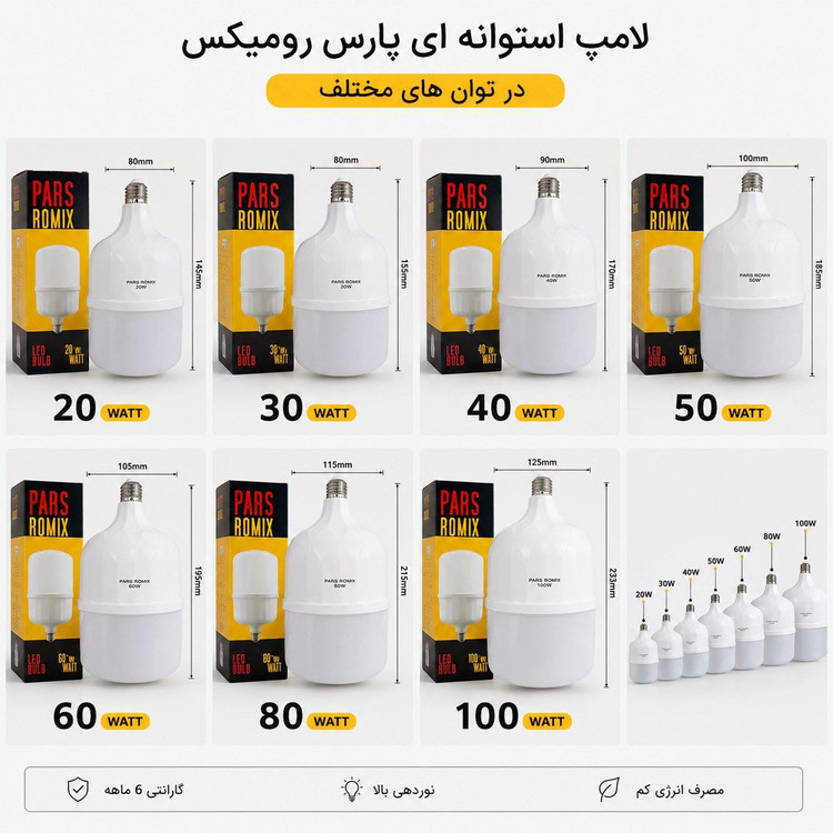 لامپ کم مصرف 80 وات مهتابی قیمت ویژه