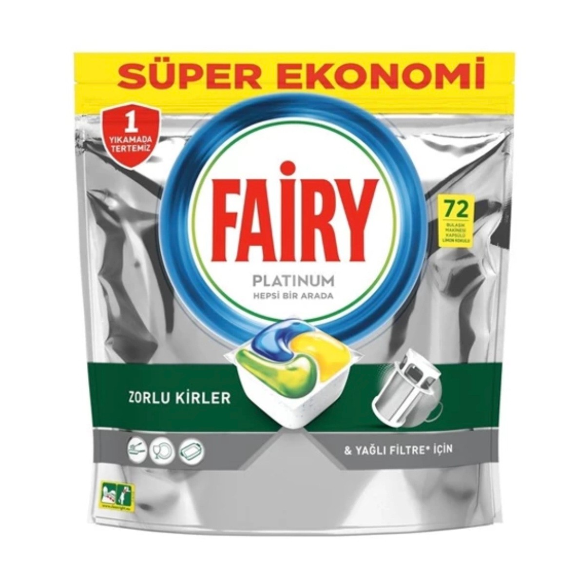 قرص ماشین ظرفشویی فایری 72تاییFairi رایحه لیمو اصل