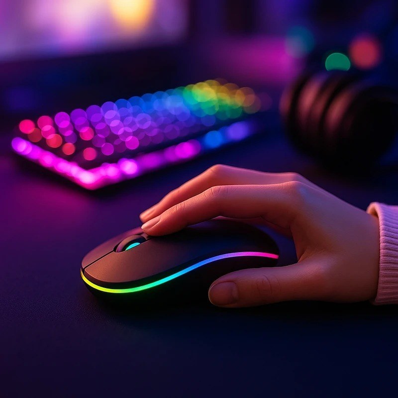 موس بی سیم RGB شارژی