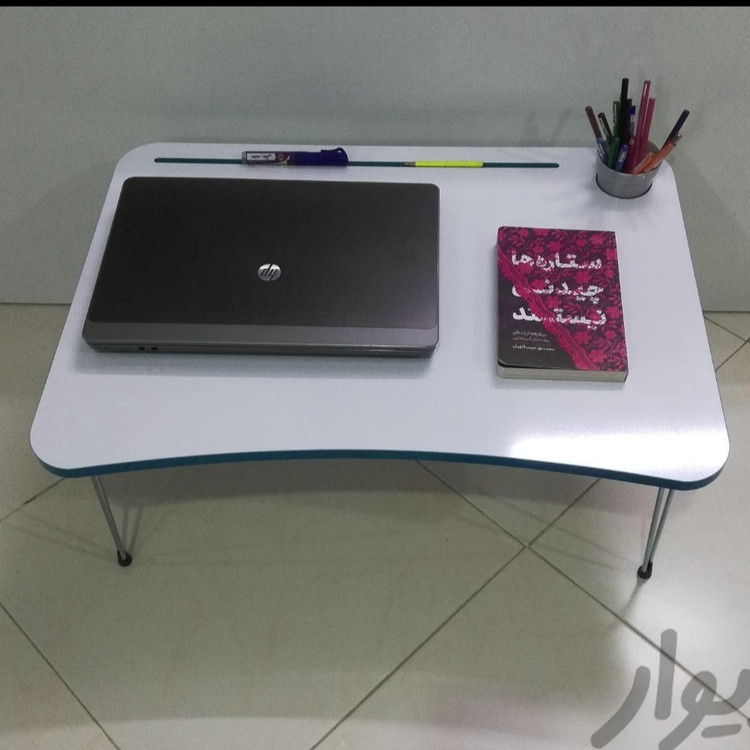 پایه تاشو میز تحریر به همراه دسته حمل و 18 پیچ نصب (بسته کامل)