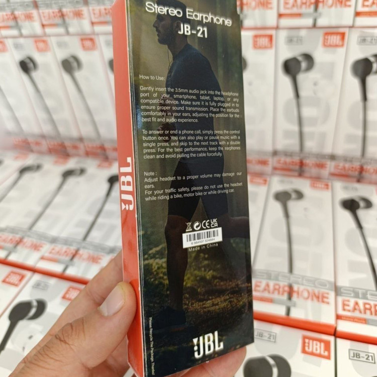 هندزفری سیمی jbl مدل j-21 با روکش دولایه سیم کیفیت عالی