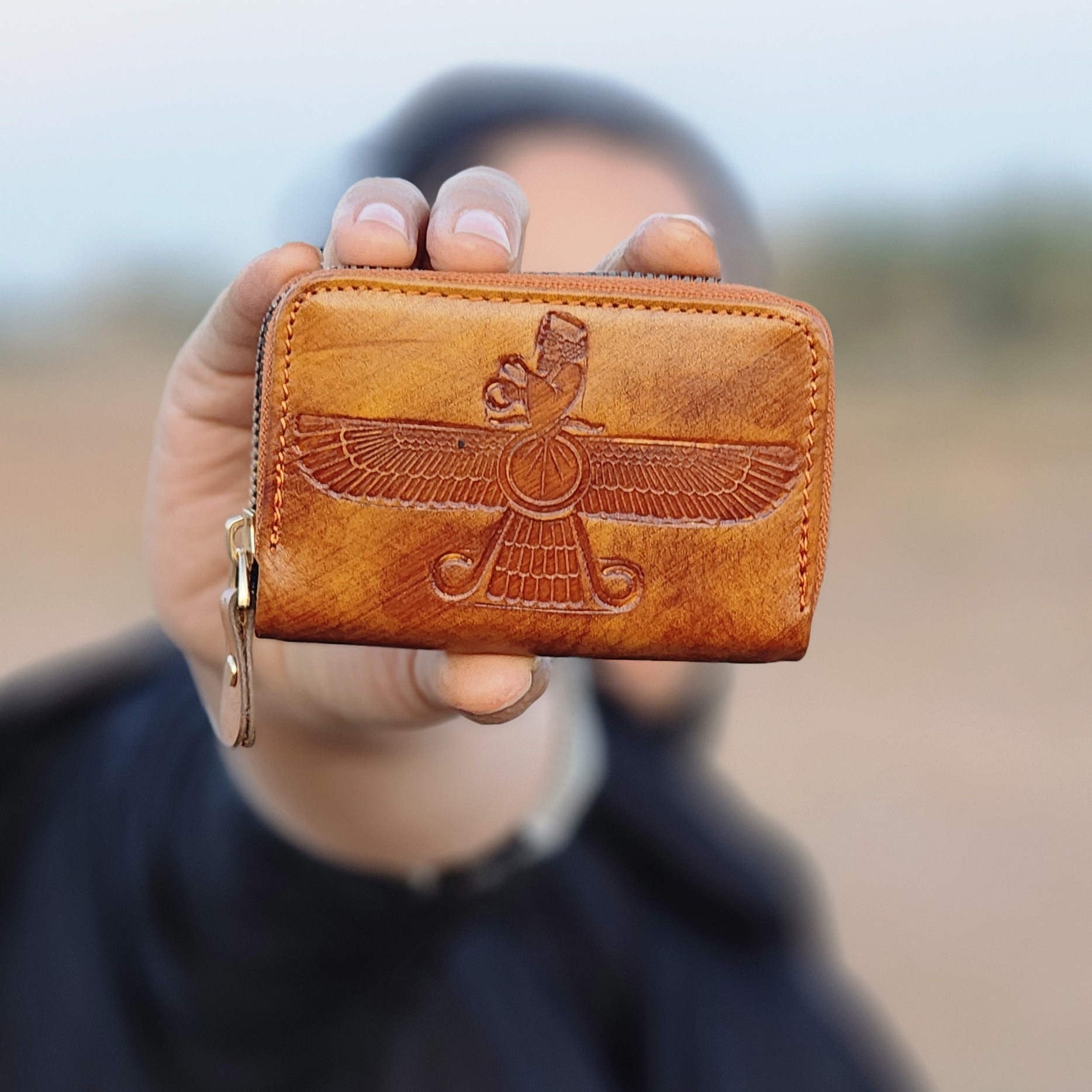 جاکارتی چرم طبیعی گاوی جاکارت دورزیپ چرم گاو دسترنگ