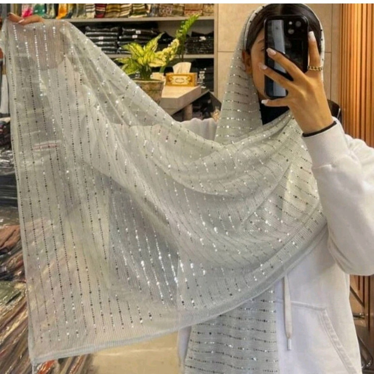 شال مجلسی زنانه حریر آینه ای