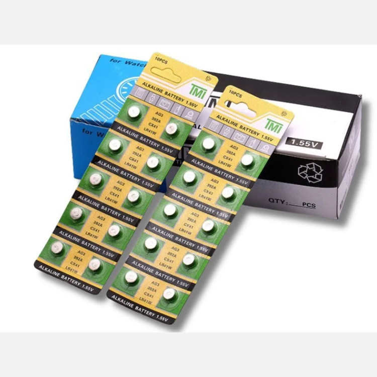باتری ساعتی آلکالاین TMI مدل AG3/392A/CX41/LR41W مناسب برای اسباب بازی،دماسنج دیجیتال،بعضی از ساعت ها و... (پک 10 عددی)