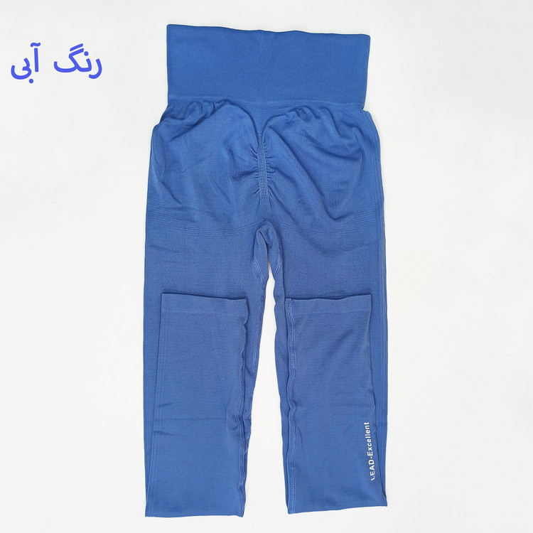 لگ ورزشی زنانه وارداتی سیملس کمر گنی پشت چین دار فری سایز