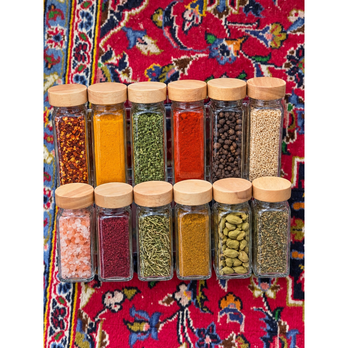 جا ادویه در چوبی 14 سانتی با لیبل هدیه(چوب درجه 1)جدید