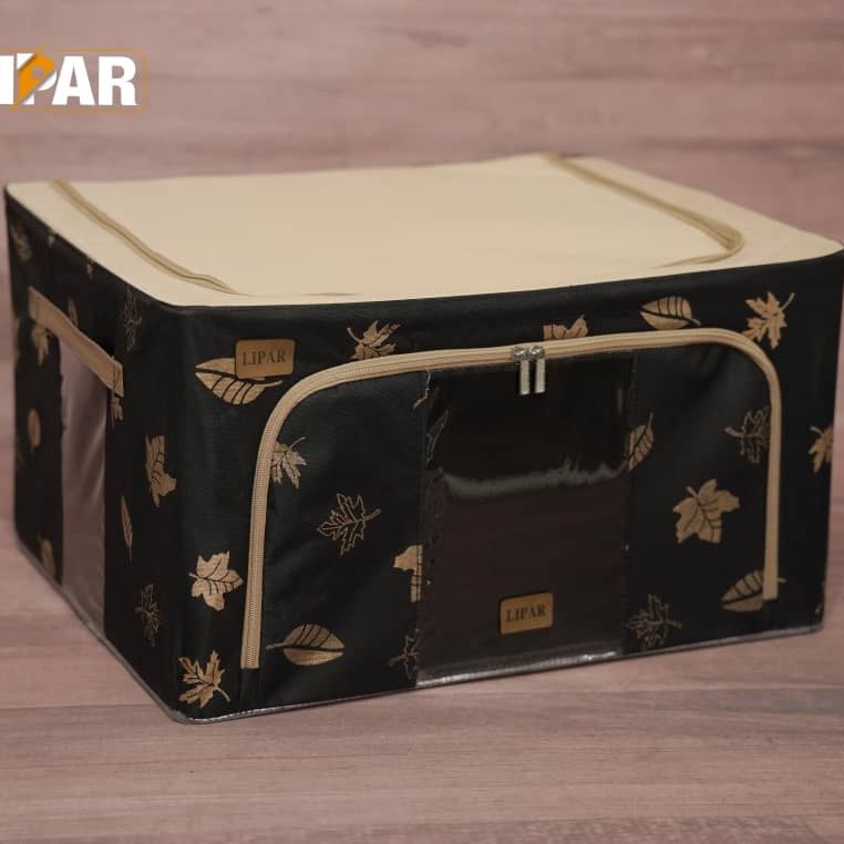 باکس نظم دهنده لباس ارگانایزر برزنتی تاشو اسکلت فلزی لیپار سایز 4