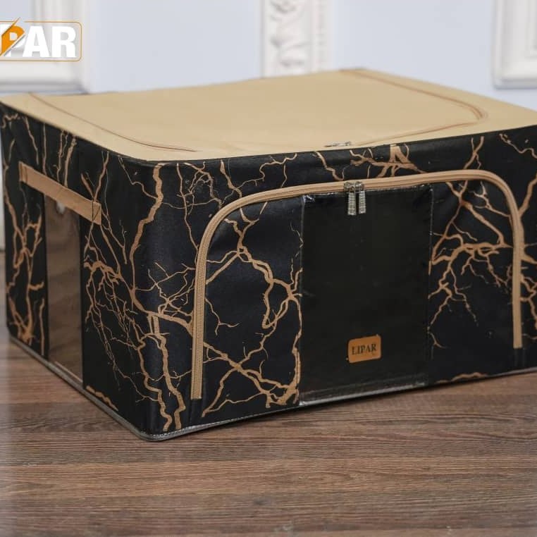 باکس نظم دهنده لباس ارگانایزر برزنتی تاشو اسکلت فلزی لیپار سایز 4