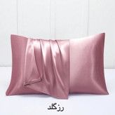 روبالشتی ساتن ابریشم ساده وارداتی مدل پاکتی تک عددی +اسکرانچی هدیه