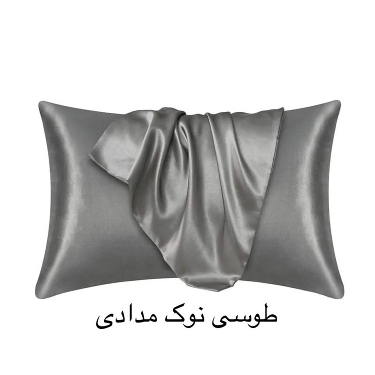 روبالشتی ساتن ابریشم ساده وارداتی مدل پاکتی تک عددی +اسکرانچی هدیه