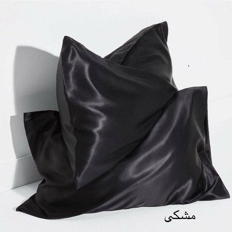 روبالشتی ساتن ابریشم ساده وارداتی مدل پاکتی تک عددی +اسکرانچی هدیه