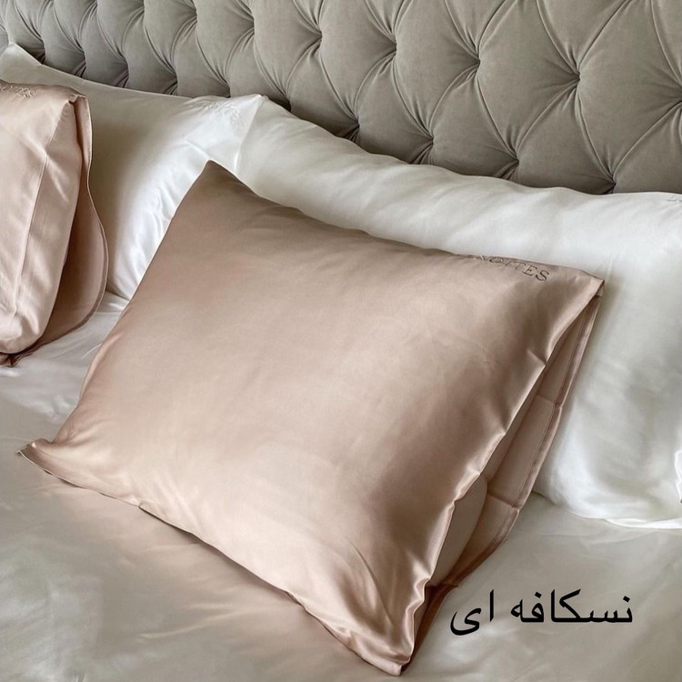 روبالشتی ساتن ابریشم ساده وارداتی مدل پاکتی تک عددی +اسکرانچی هدیه