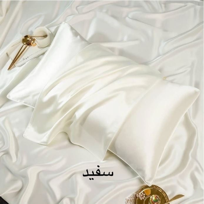 روبالشتی ساتن ابریشم ساده وارداتی مدل پاکتی تک عددی +اسکرانچی هدیه