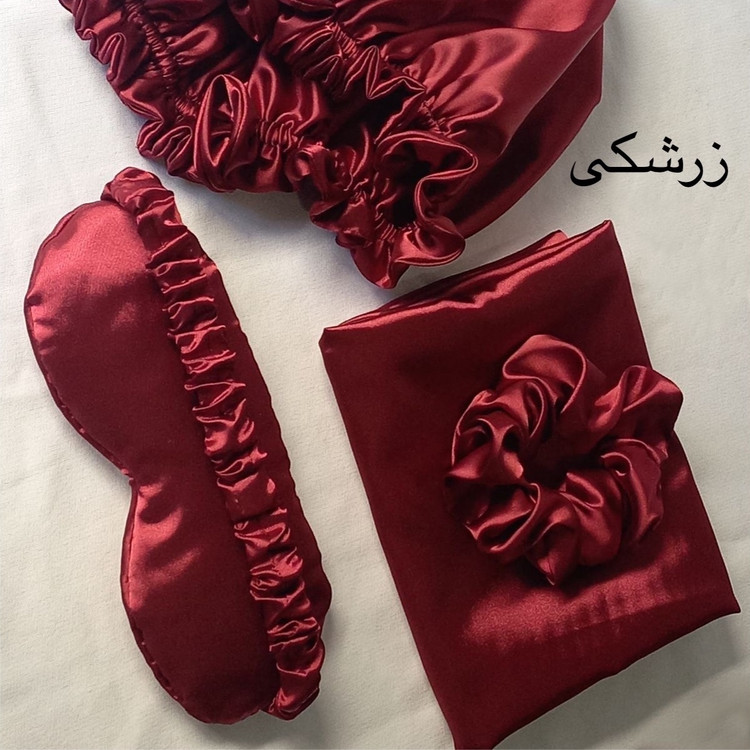 روبالشتی ساتن ابریشم ساده وارداتی مدل پاکتی تک عددی +اسکرانچی هدیه