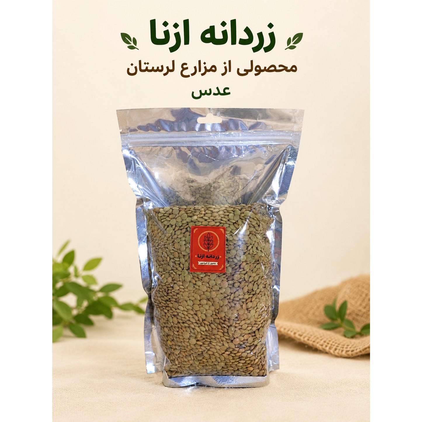 عدس درشت تمیز یک کیلوگرمی