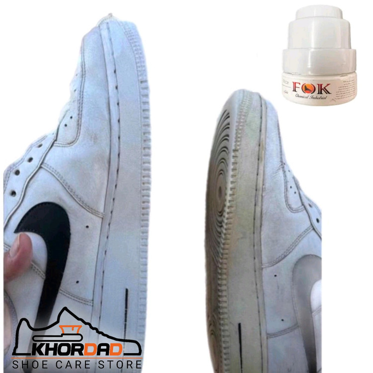 واکس سفید گچی کفش و کاپشن (fok) 60 گرم(مخصوص کفش های اسپرت سفید و لژ کفش های سفید)