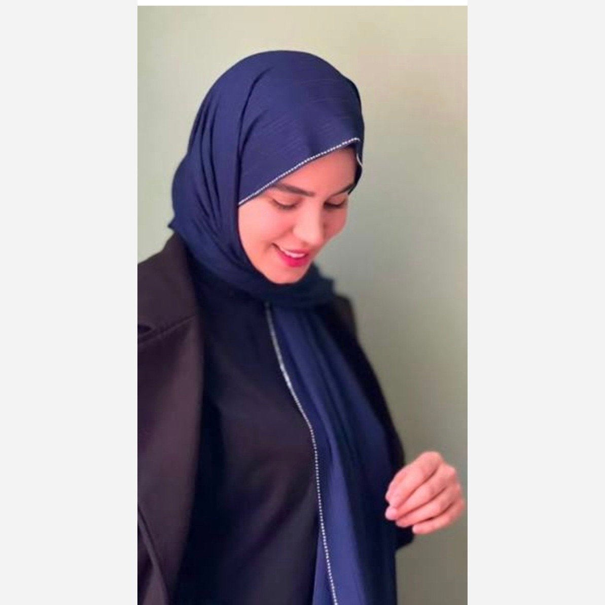 شال کشی کویتی نگین دار رنگ سرمه ای