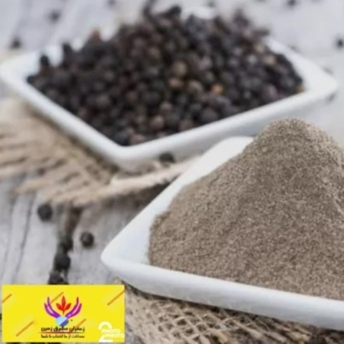 پودر فلفل سیاه اعلا 100 گرمی خالص برند مشرق زمین