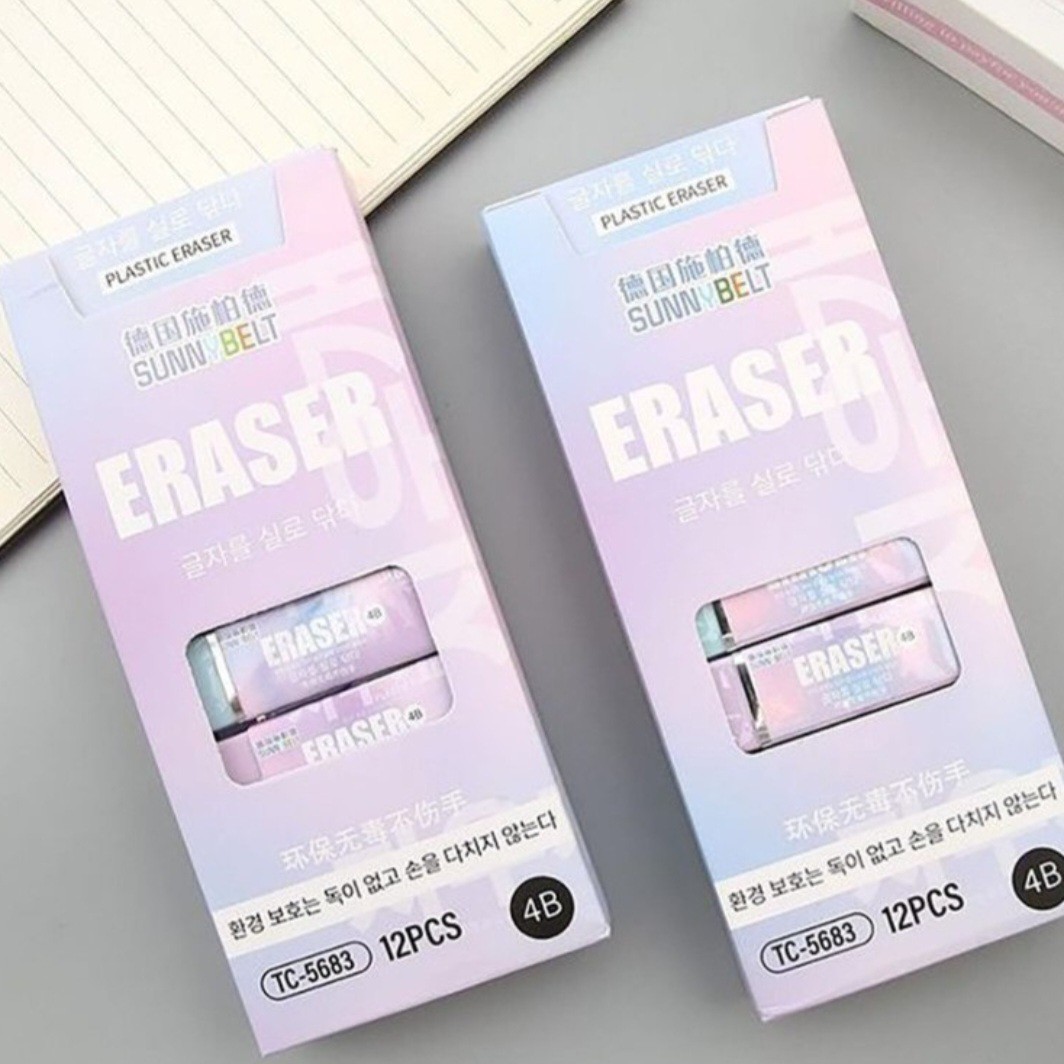پاک کن پاستلی پاکن Sunny Pastel کیفیت عالی 4B بزرگ در سه رنگ یاسی ، آبی و صورتی
