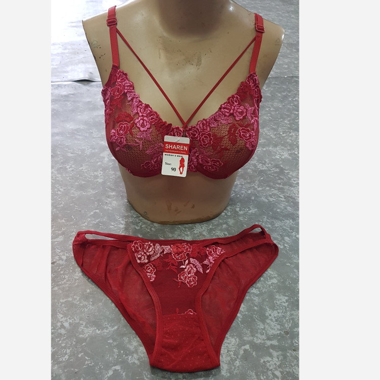 ست شورت و سوتین فنردار توری هارنس دار سایز 75 و 80 و 85 و 90