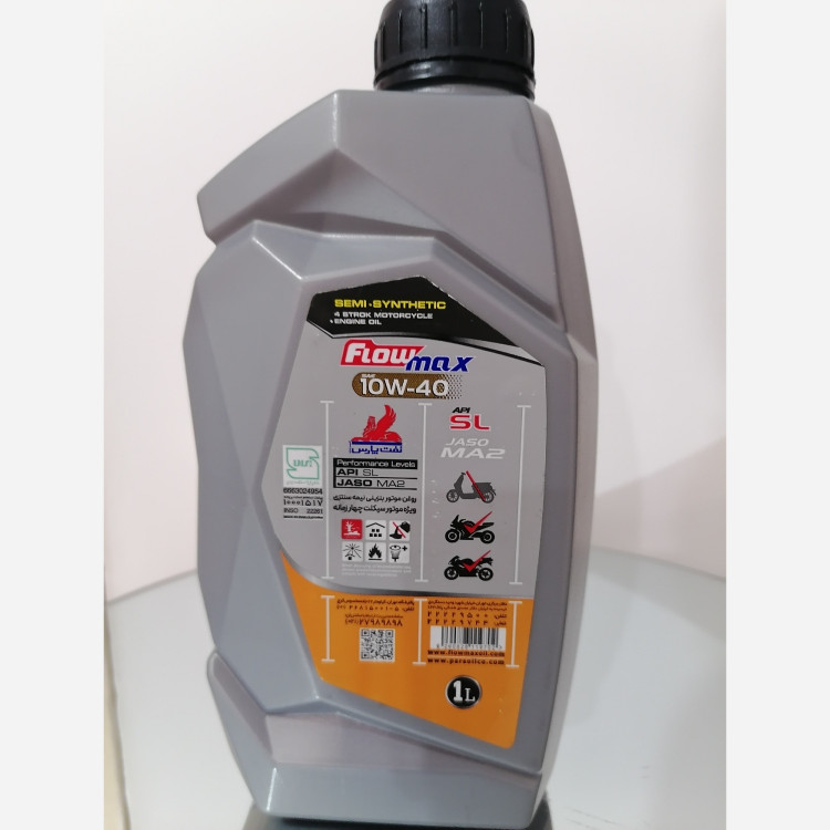 روغن موتور سیکلت فلومکس مدل Motorbike SAE 10W40 sl حجم 1 لیتر پلاستیکی