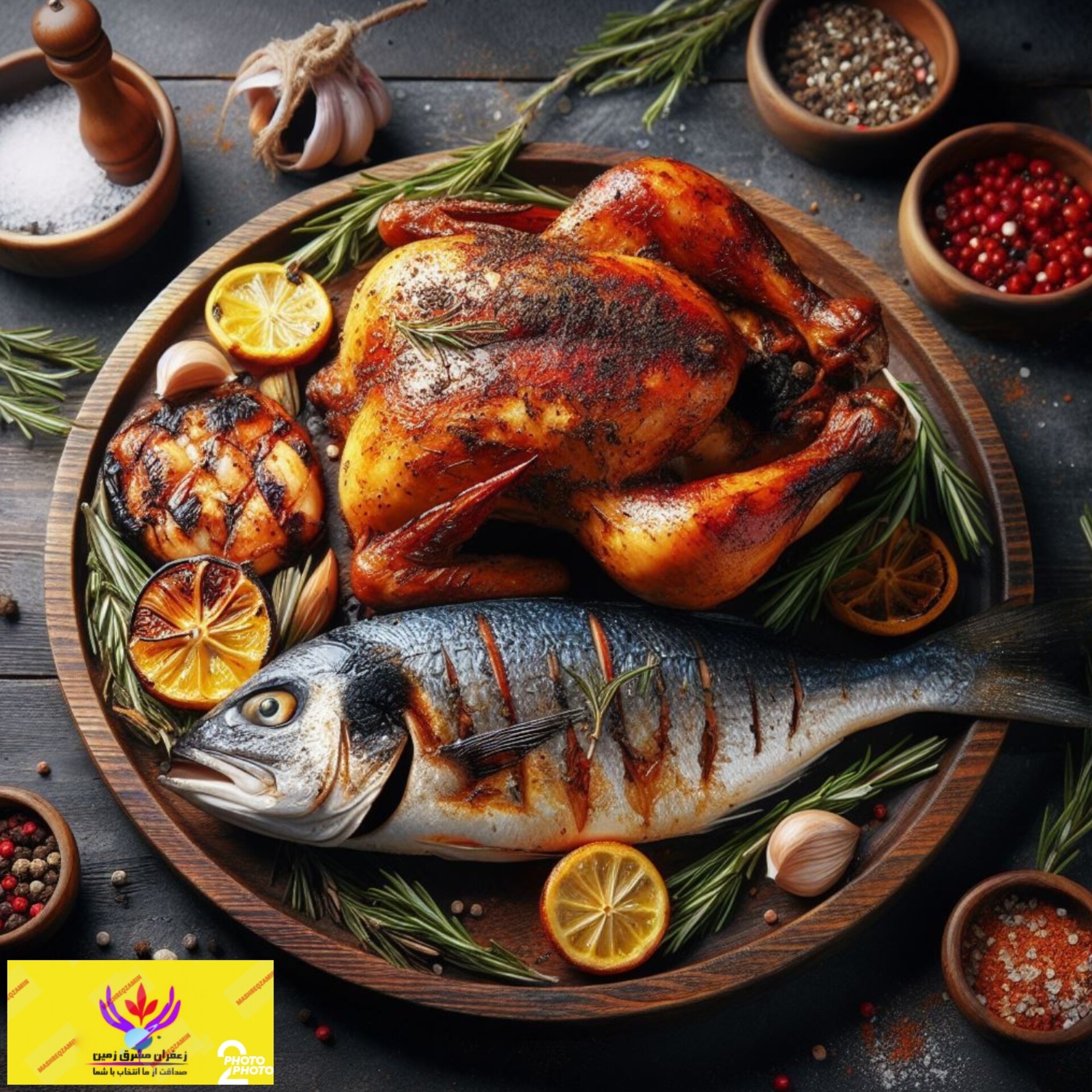 ادویه مرغ و ماهی اعلا 100 گرم برند مشرق زمین