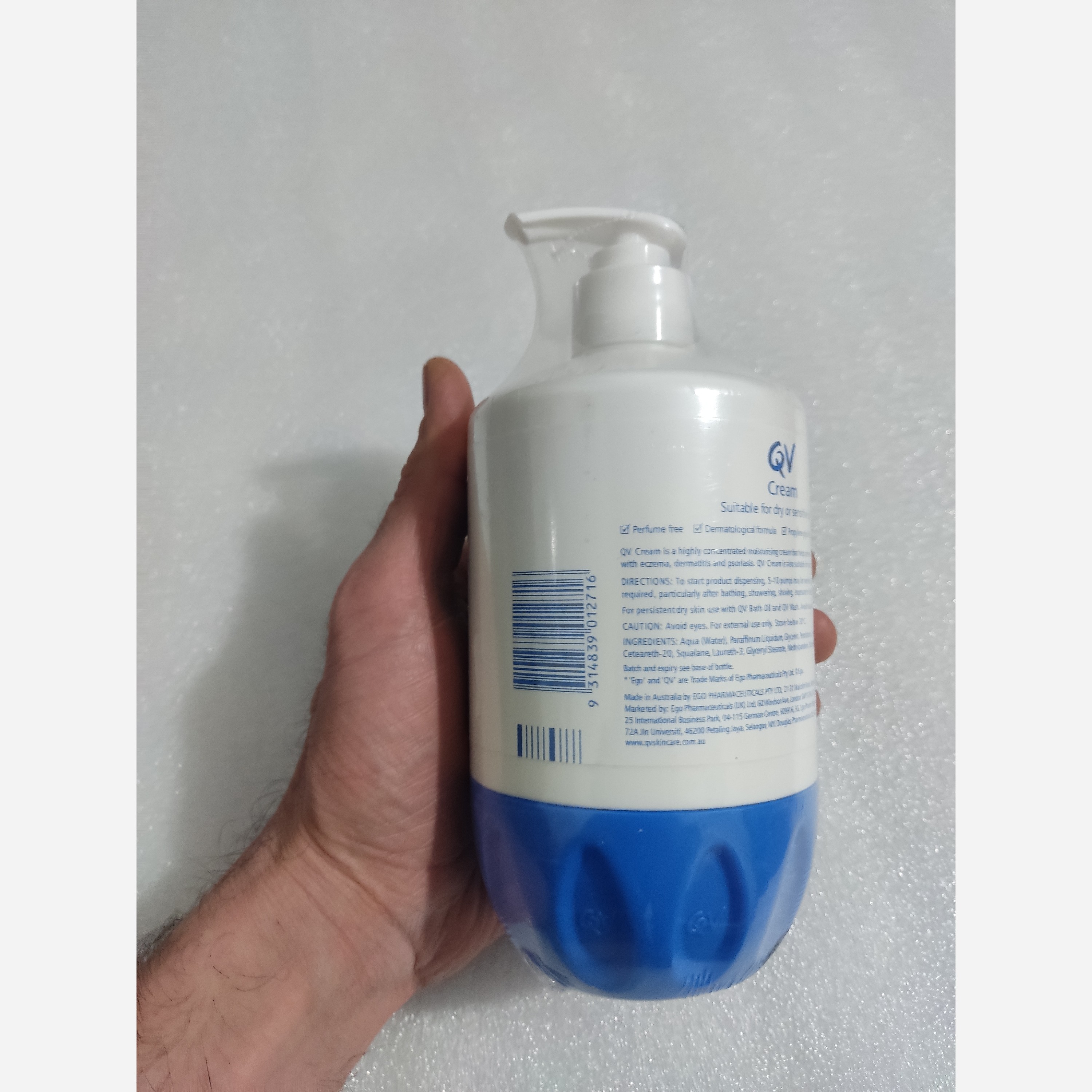 کرم مرطوب کننده پمپی کیو وی QV پوست خشک 500 گرم