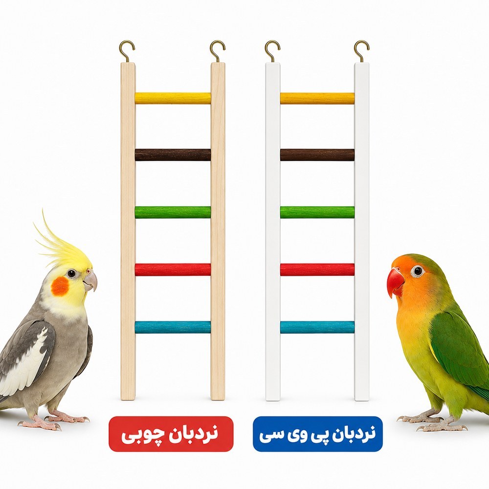 نردبان عروس هلندی طوطی سانان چوبی - 30 سانتی متری