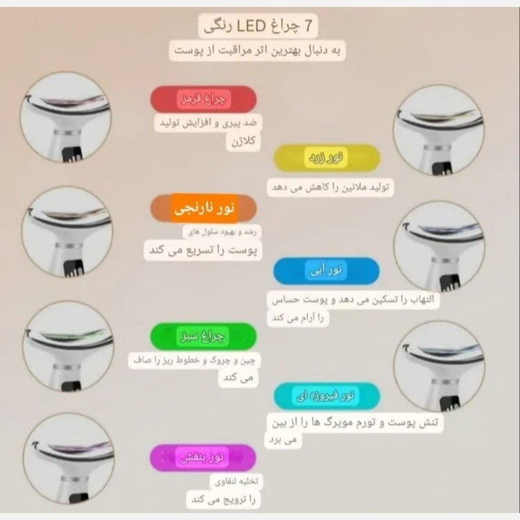 ماساژور صورت و گردن(7رنگ)/اقساط