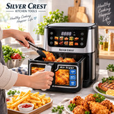 سرخکن بدون روغن سیلور کرست 16 لیتری دو المنت مدل SC-6090DG با پنجره شیشهای، منوی لمسی و توان 6500 وات