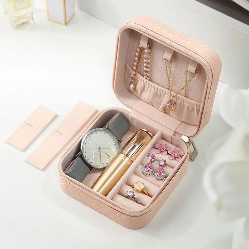 جعبه جواهرات چرم وارداتی جنس درجه یک در 5 رنگ (عمده و خرده)
