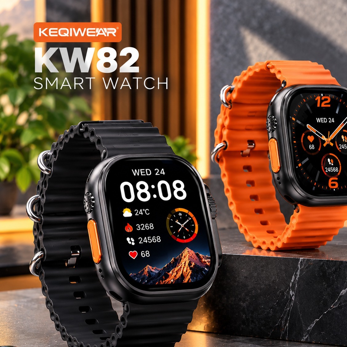 ساعت هوشمند طرح اپل واچ مدل KW82