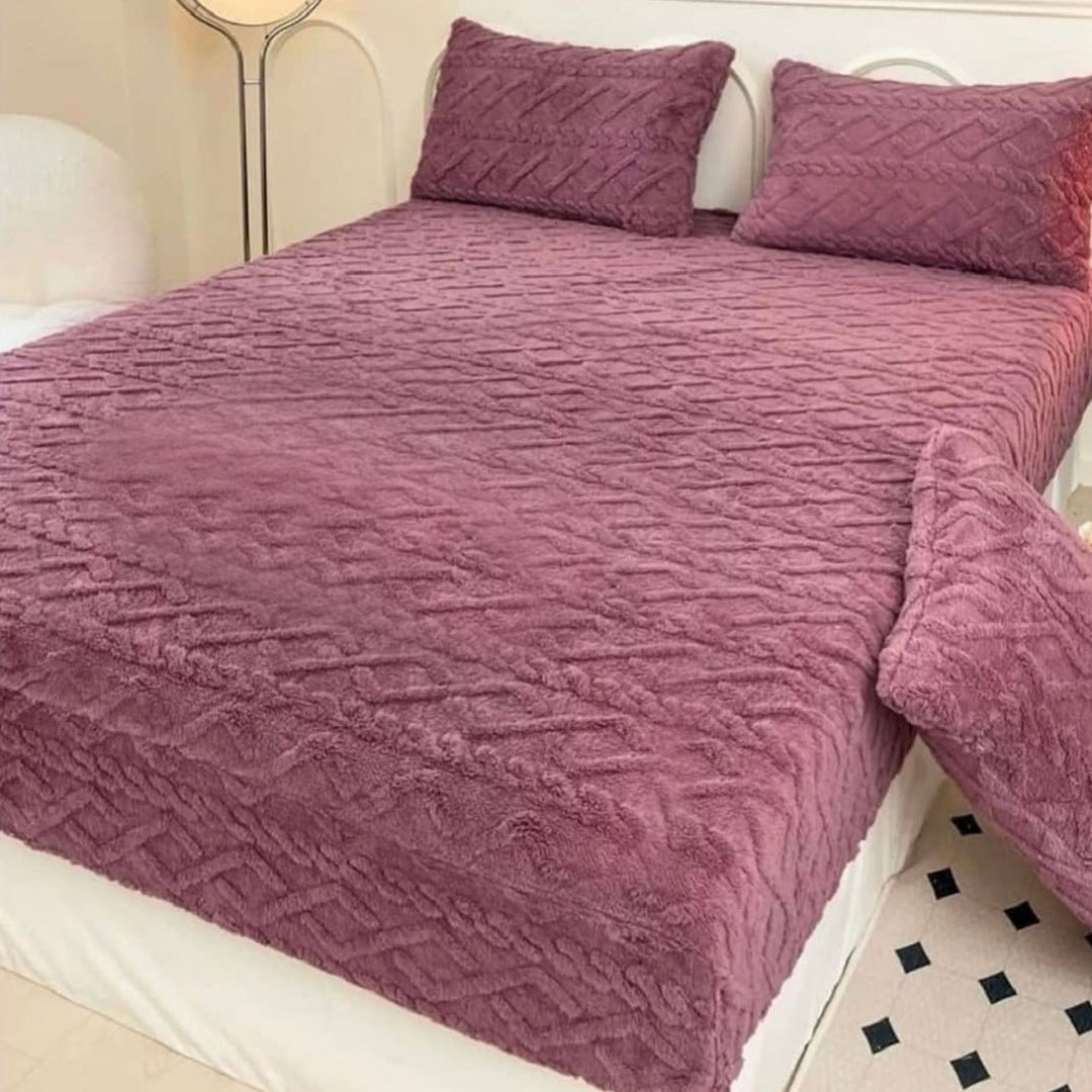 روتختی دونفره طرح گیس بافت(کاور تشک)(پس کرایه)