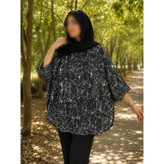 شومیز پانچو زنانه نخی طرحدار شیک و خنک مدل آزاد