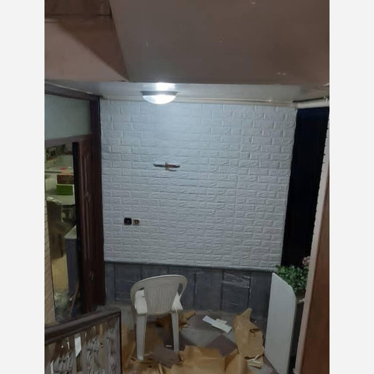 دیوارپوش فومی آجر سفید وارداتی 70 در 77 پشت چسبدار (پسکرایه)