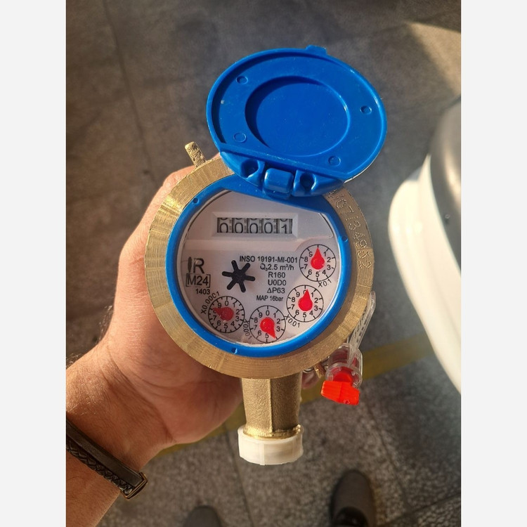 کنتور آب 1/2 اینچ آبفر مدل R160 برنجی