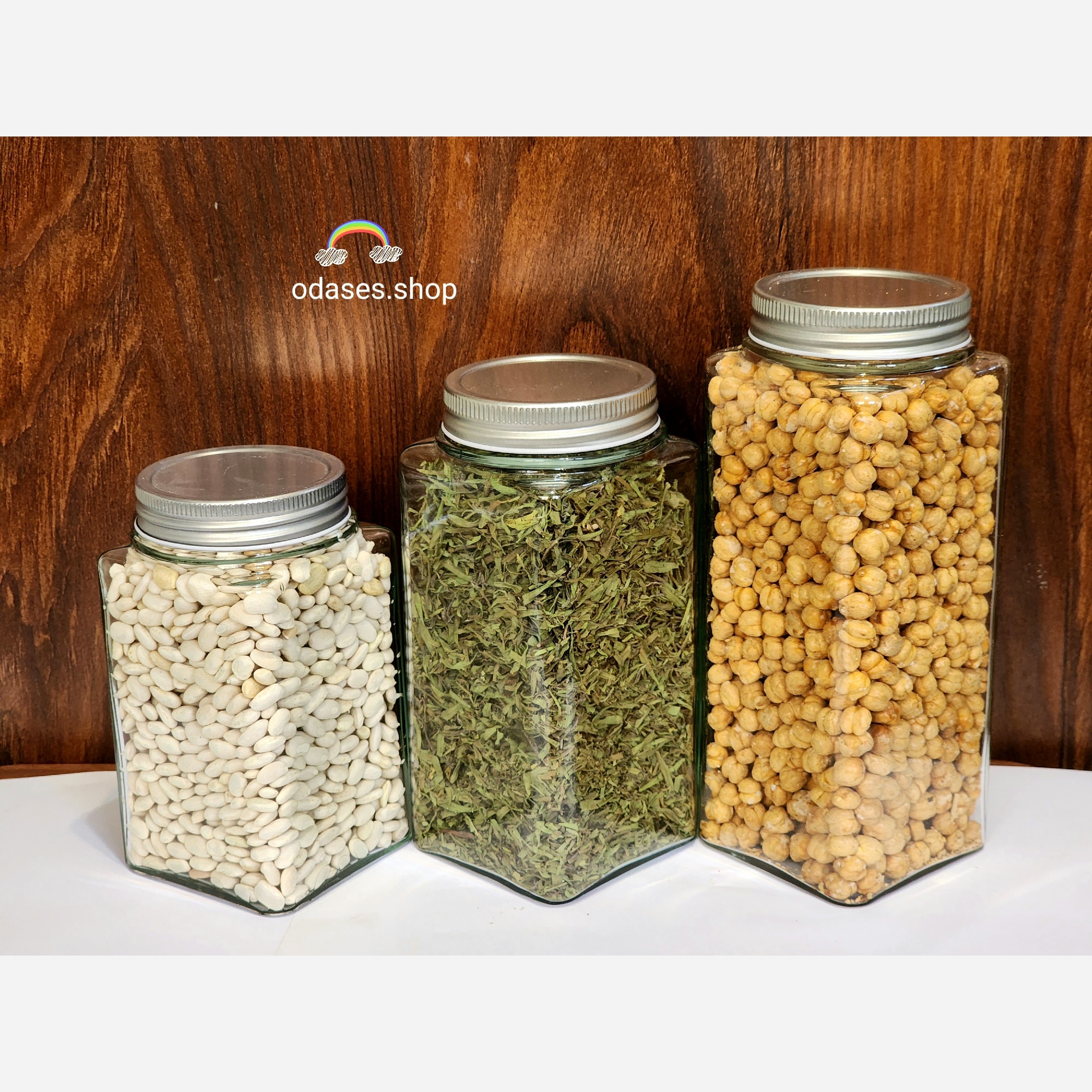 شیشه حبوبات 20 سانتی اوداسس شاپ(بانکه حبوبات)
