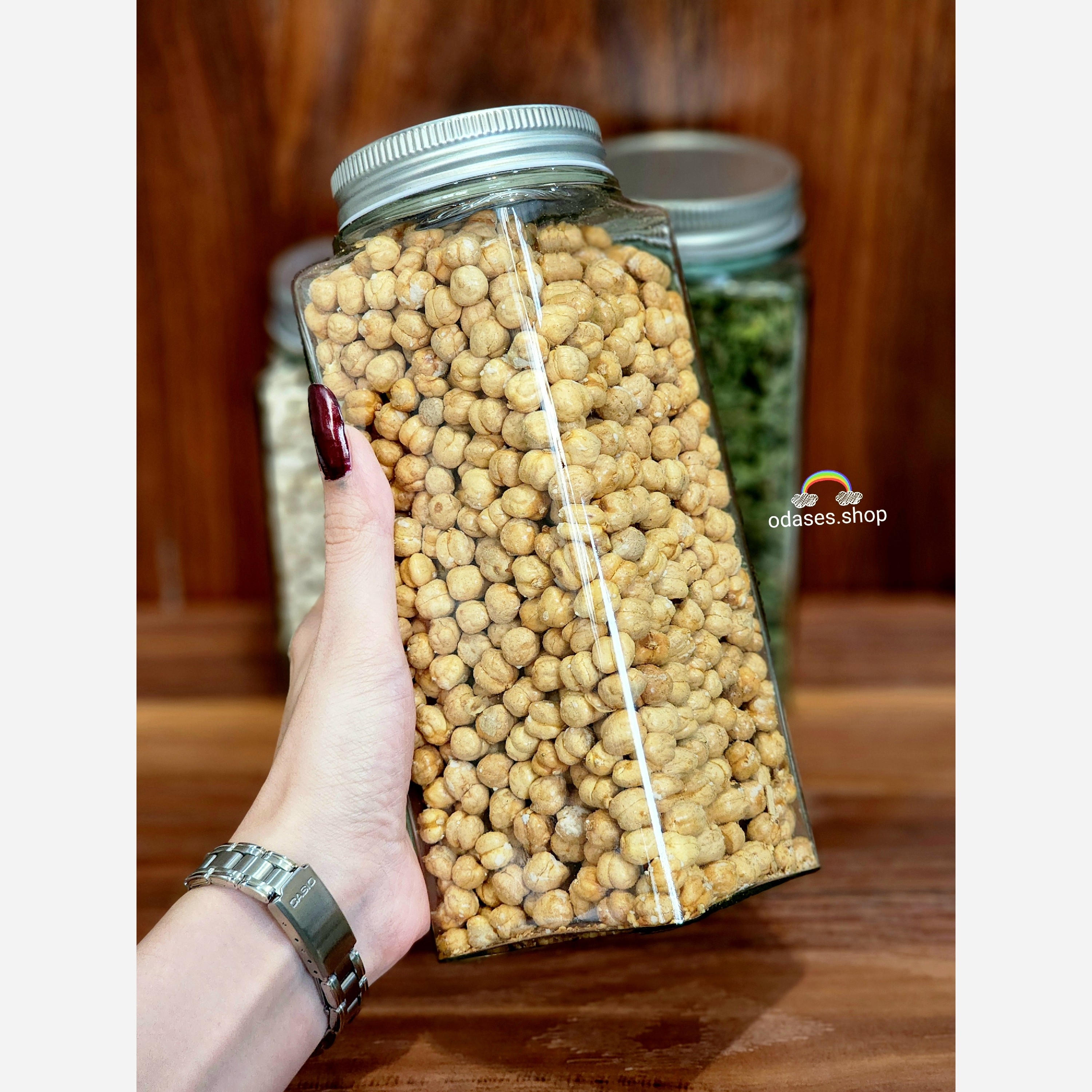 شیشه حبوبات 20 سانتی اوداسس شاپ(بانکه حبوبات)
