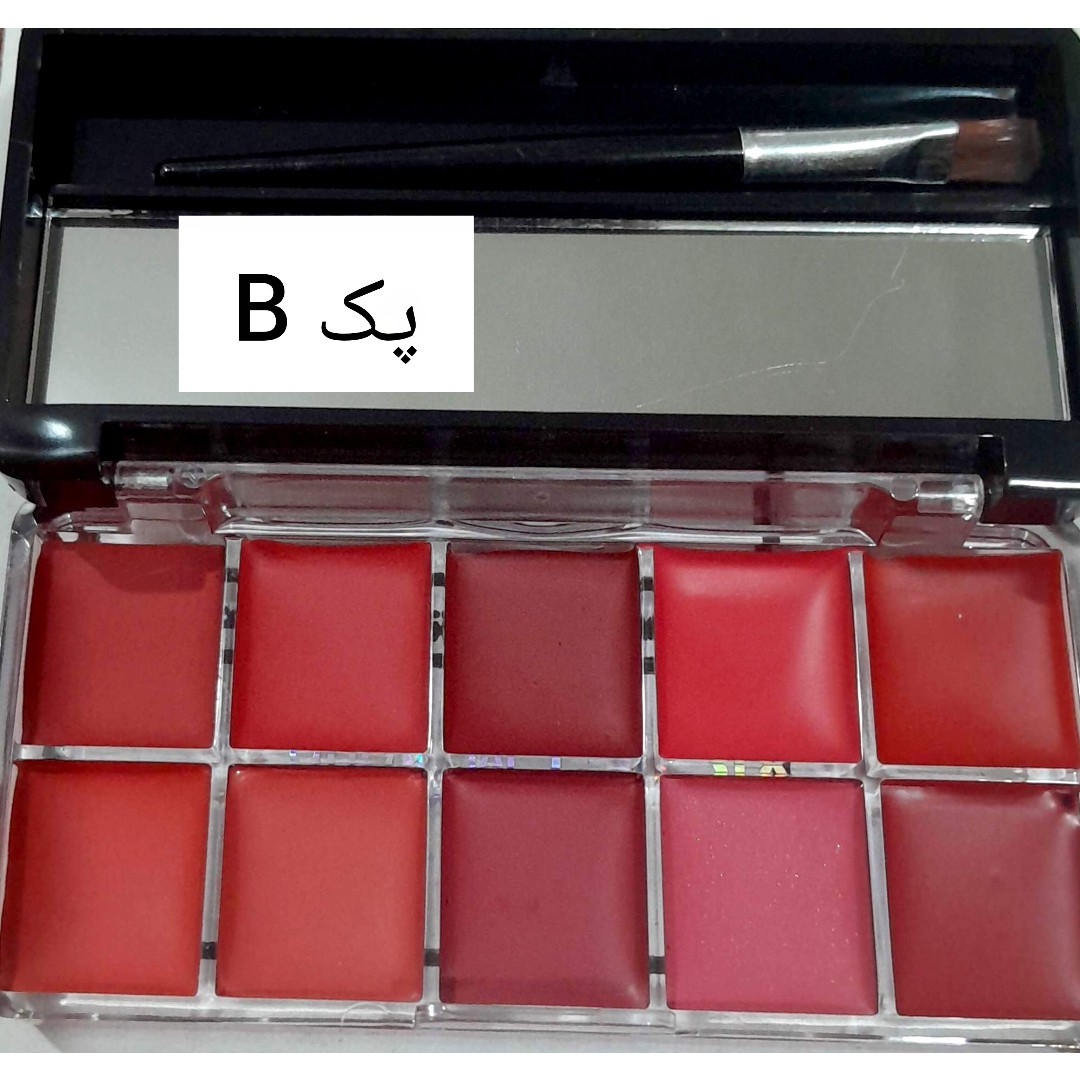 پالت رژلب ده عددی ویولت همرا با براش مخصوص و جعبه آیینه دار ( محصولات پوستی سانیا )