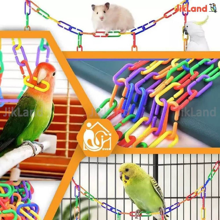 زنجیر بازی اسباب بازی عروس هلندی و طوطی ها جاوا