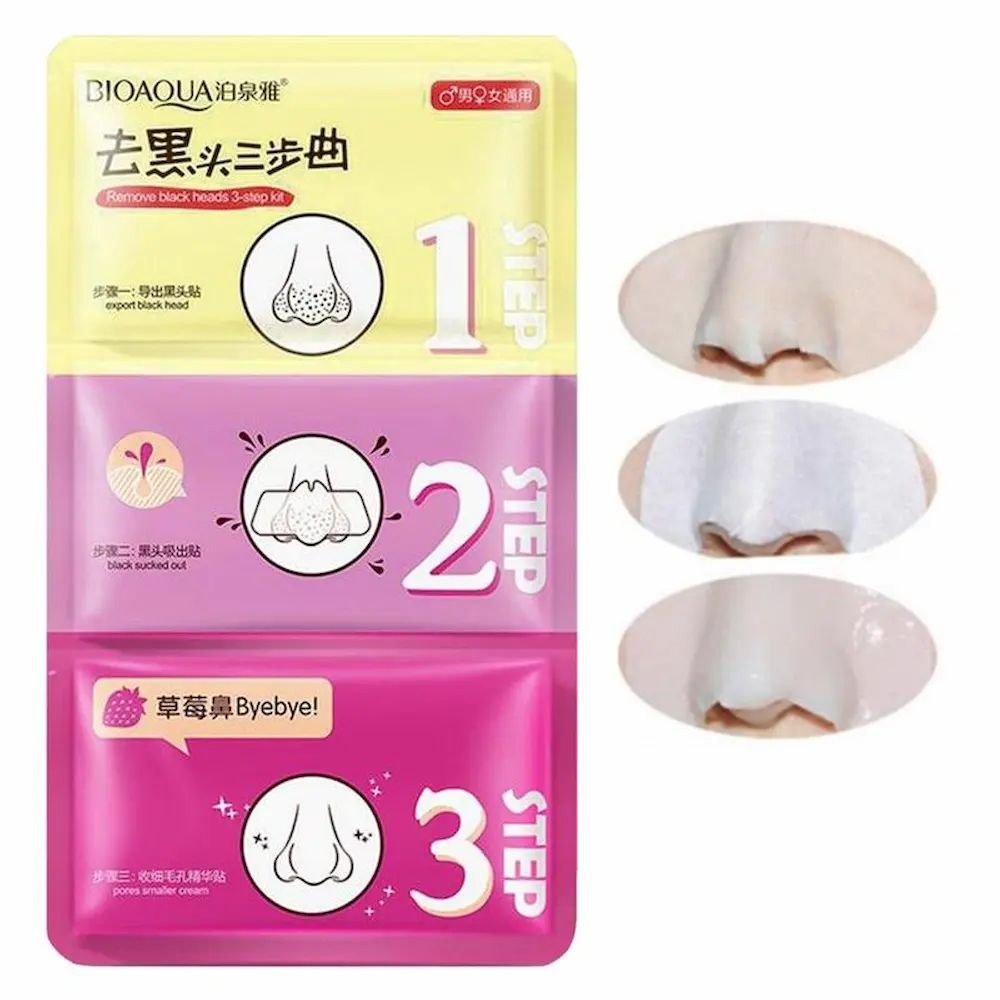 چسب بینی سه مرحله ای بینی بیواکوا (حذف جوش های سرسیاه بینی (آرایشی بهداشتی افلاک)