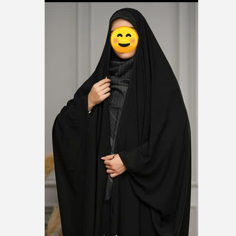 چادر مشکی عراقی چادر اصیل عربی واقعی چادر عبایه دو تیکه در کمردرزمی خورد ( خبانه دار ) چادر کربلا نجف لباس محرمی اربعین