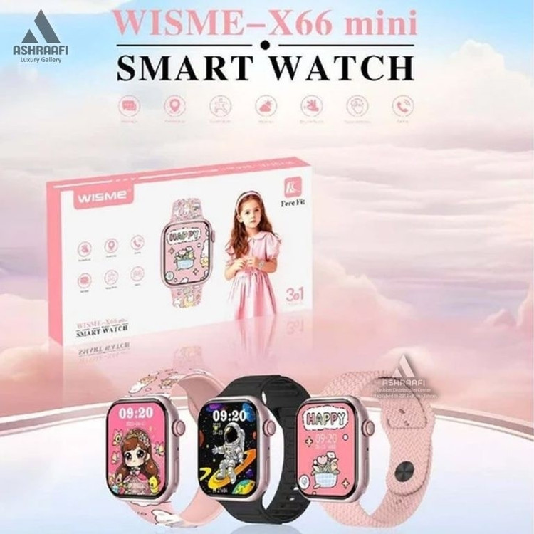 ساعت هوشمند دخترانه و پسرانه دارای 3بند متنوع مدل wismi x66 mini