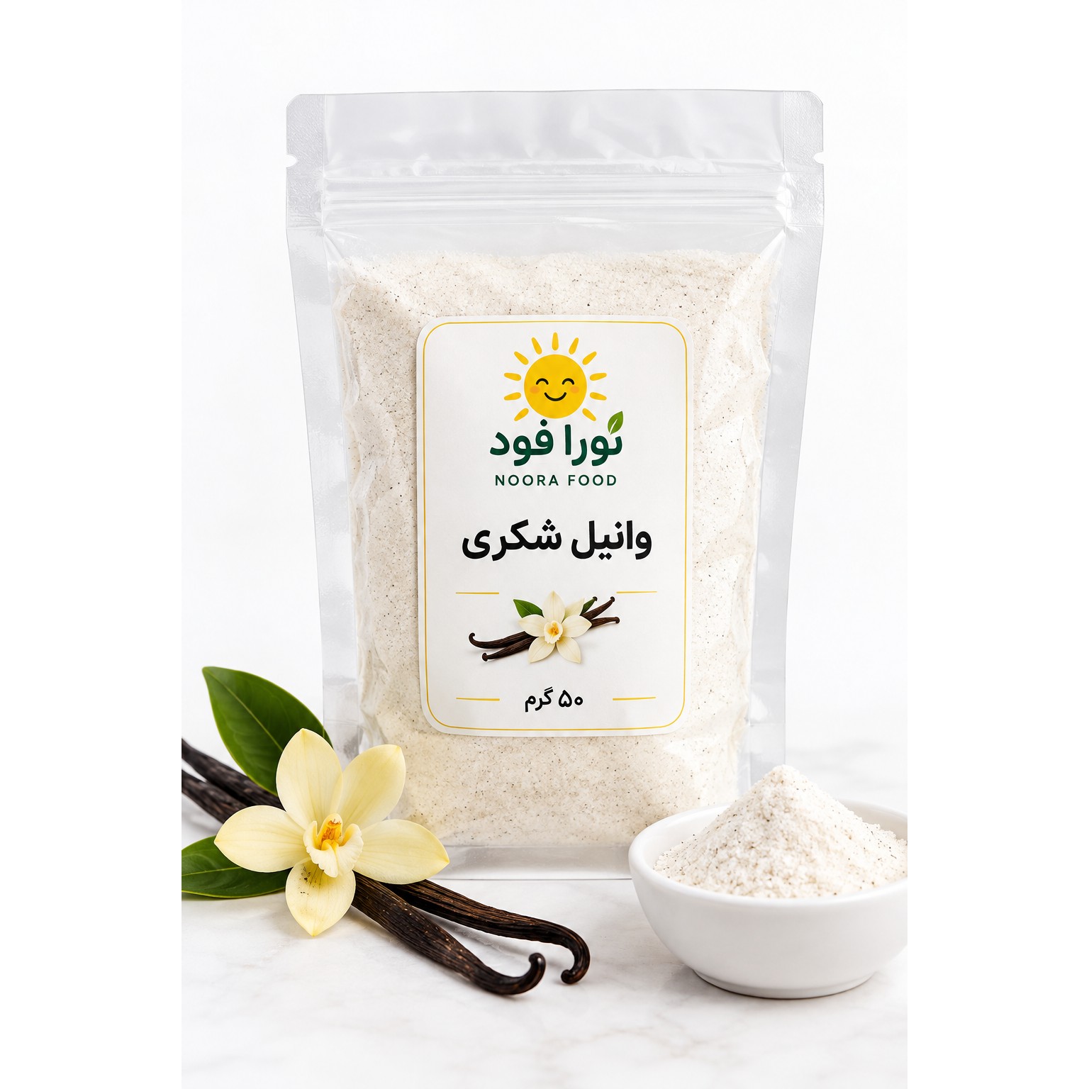 وانیل خرسی شکری 50 گرمی نورا فود
