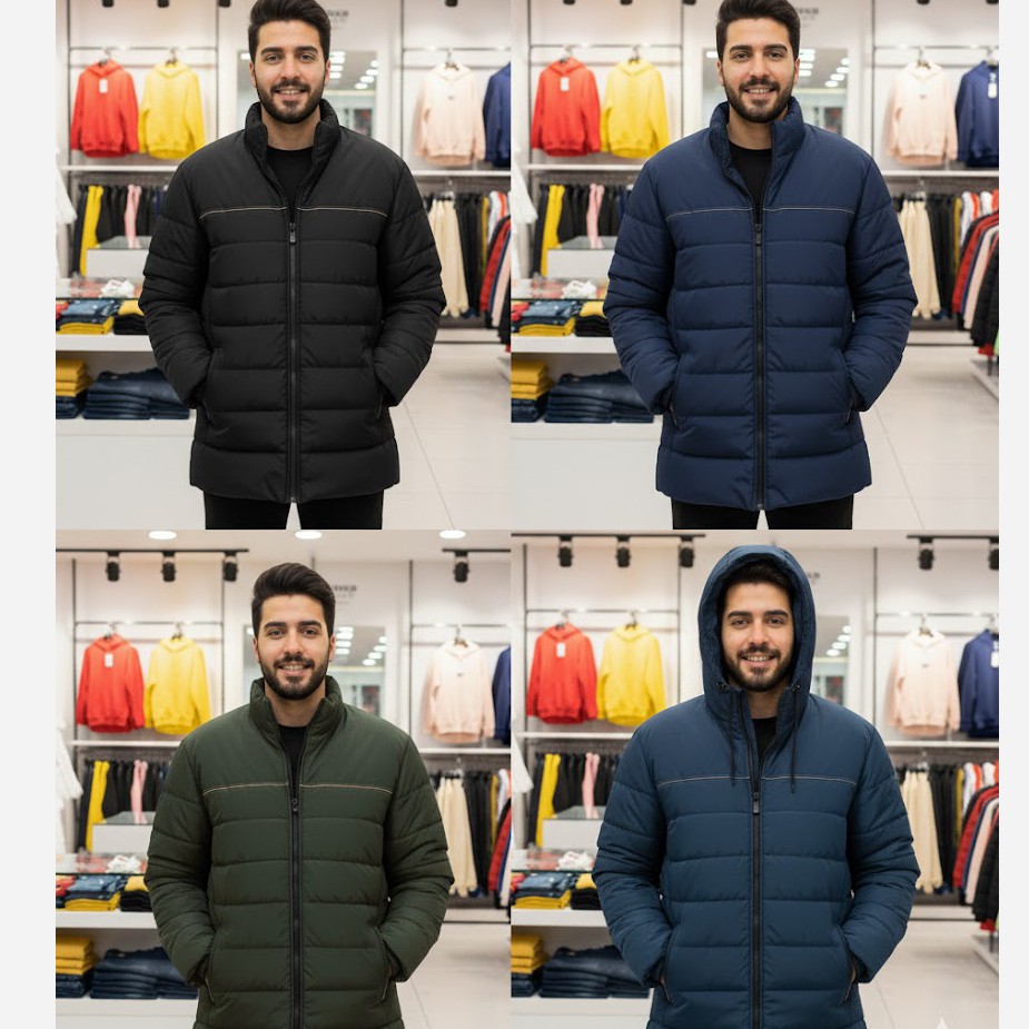 کاپشن مردانه با کیفیت ، کامل خز ، پشم شیشه 200 گرم