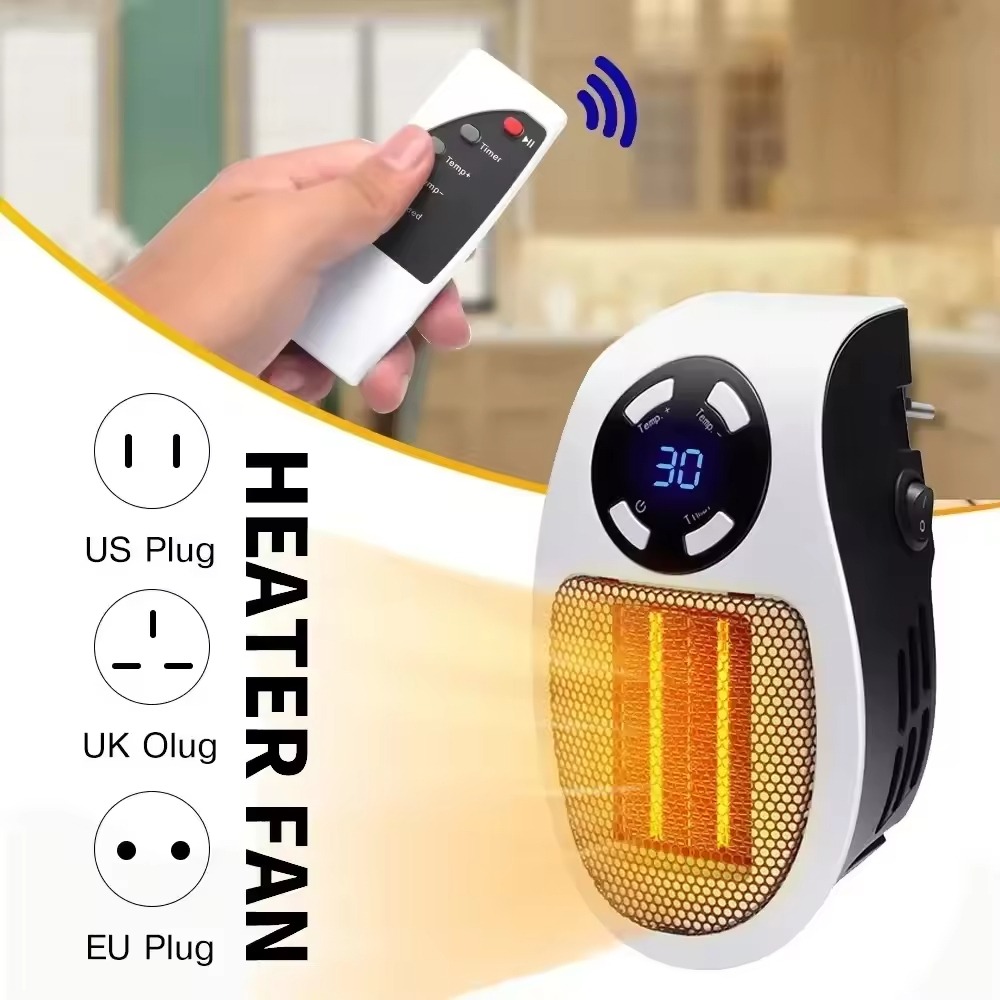 بخاری برقی و فن هیتر دیواری کنترل دار کم مصرف مناسب خانه و محل کار 800w