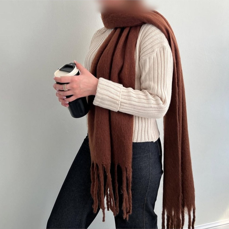 بیگ اسکارف ساده موهر پشمی وارداتی