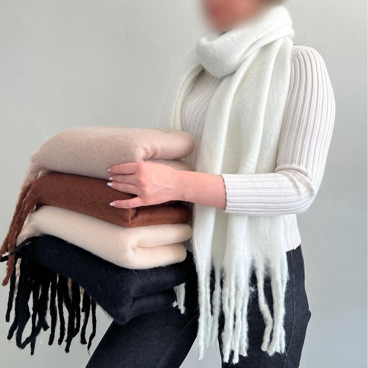 بیگ اسکارف ساده موهر پشمی وارداتی