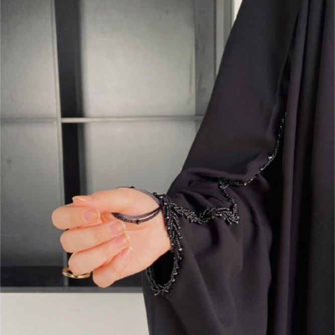 چادر عربی منجوق گندمی کرپ